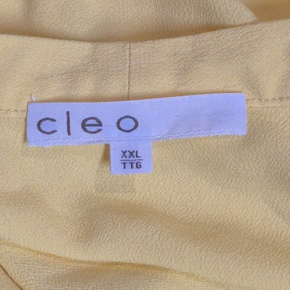 Cleo Yellow Lace Trim Kimono Cardigan XXL Boho Lightweight Duster Spring Resort - Picture 6 of 7